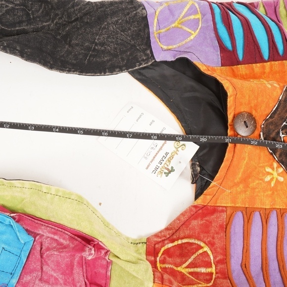 Shoreline Virginia Beach Orange With Peace Signs‎ Large Tote Bag - Picture 13 of 16